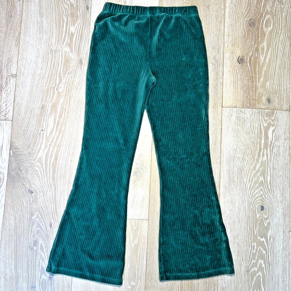 Wonder Nation - Sweatpants Kids Girls XL Green Thick Ribbed Pullon Wide Leg - Picture 3 of 10